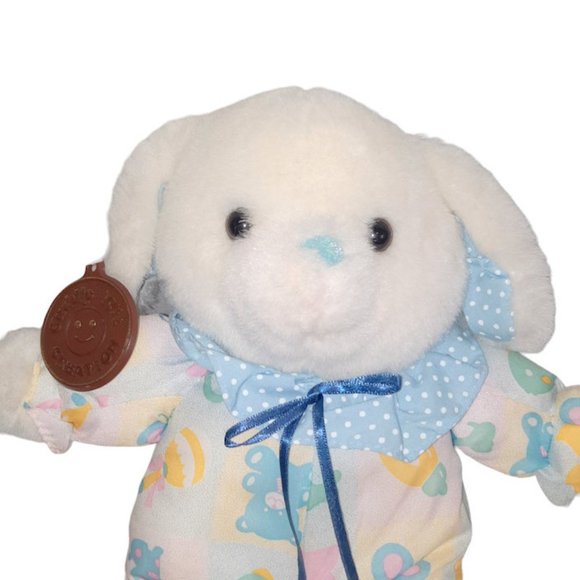 Vintage 1989 Cuddle Wit White Dog Puppy Cloth Outfit Stuffed Plush Toy 10" - Picture 4 of 10